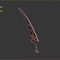 Futuristic Purple Blade Weapon With Shiny Metallic Finish Unique Handle And Sleek Design