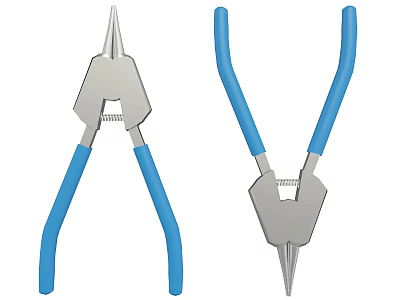 Professional Hardware Tools Pliers With Blue Handles And Durable Metal Parts 3d model