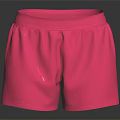 Vibrant Pink Casual Shorts with Elastic Waistband for Summer Daily Wear