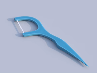 Practical Blue Kitchen Peeler With U Shaped Design And Curved Handle 3d model