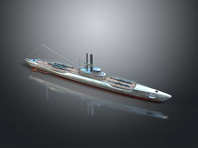 3D Rendered Warship With Detailed Exterior Design 3d model