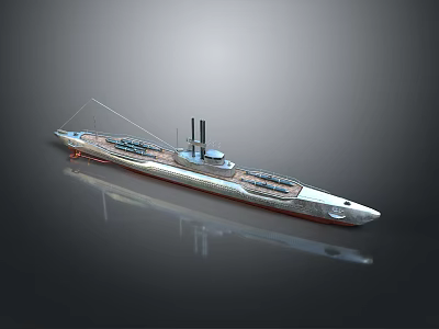 modern ship warship 3d model