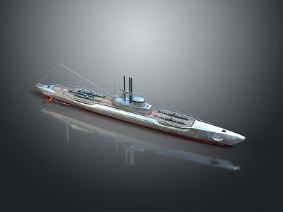 modern ship warship 3d model