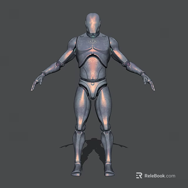 Smart Machine Humanoid Figure With Silver Metallic Exterior And Armor Like Structure 3d model 