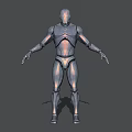 Smart Machine Humanoid Figure With Silver Metallic Exterior And Armor Like Structure 3d model
