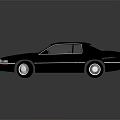 Classic Black Sedan With Chrome Grille White Wheels And Shiny Reflective Body