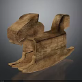 Handcrafted Brown Wooden Rocking Horse Classic Design For Children Household Item