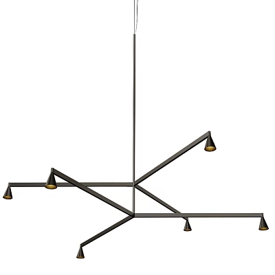 Modern Geometric Chandelier With Metal Frame And Multiple Light Fixtures 3d model