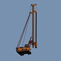 Orange Functional Construction Drilling Vehicle With Long Drill Rod And Crawler Base 3d model