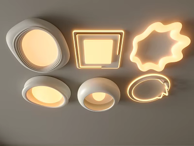 Modern Ceiling Lights With Various Shapes And Illumination 3d model