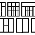 Modern casement window combination 3d model