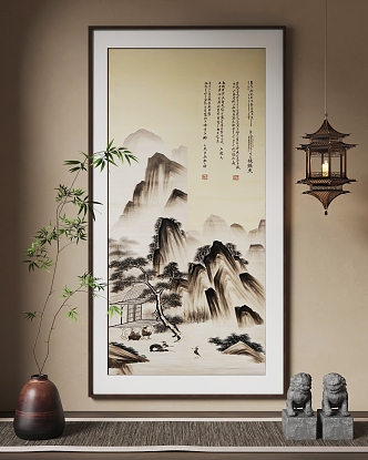 New Chinese Hanging Paintings Chinese Hanging Paintings 3d model