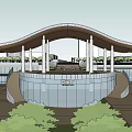 Modern Urban Architecture Complex Featuring Multiple Buildings With Contemporary Roof Structures And Green Spaces