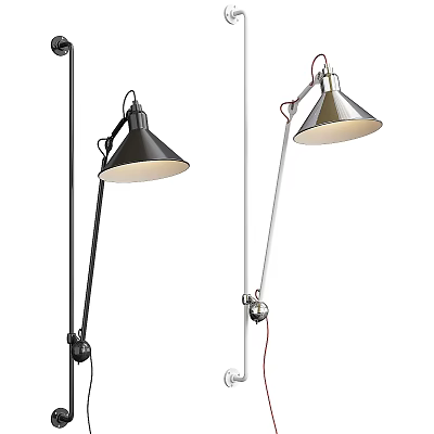 Modern Wall Lamps With Adjustable Swing Arm And Black Silver Finish 3d model