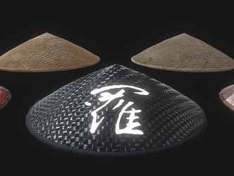 Modern Hat Samurai Hat Rattan Hat 3d model