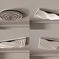Modern Ceiling Lamp Simple Bedroom Lamp High-end Atmospheric Living Room Lamp Square Lamp Round Lamp Set 3d model