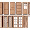Wooden Hinged Doors With Various Designs Including Glass Panels Louvered Grids and Panel Styles