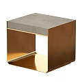 Modern Side Table With Golden Metal Frame Gray Tabletop And Sleek Geometric Design 3d model