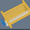 Industrial Equipment With Yellow Body Blue Motor And Control Panel Digital Display Buttons