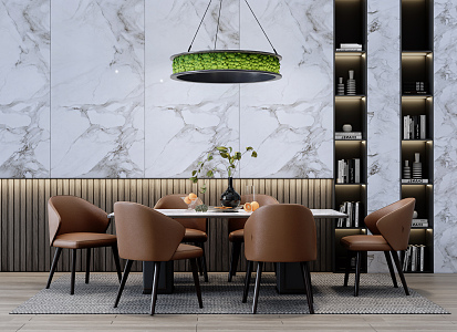 Modern Dining Table and Chair Combination 3d model