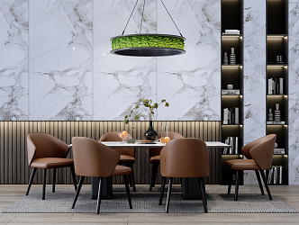 Modern Dining Table and Chair Combination 3d model