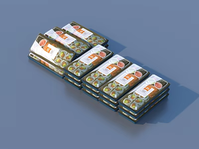 Delicious Stacked Packaged Food Snacks With Premium Wrapper Design And Tasty Flavor 3d model
