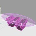 Modern Glass Top Coffee Table With Unique Black Abstract Base Design 3d model