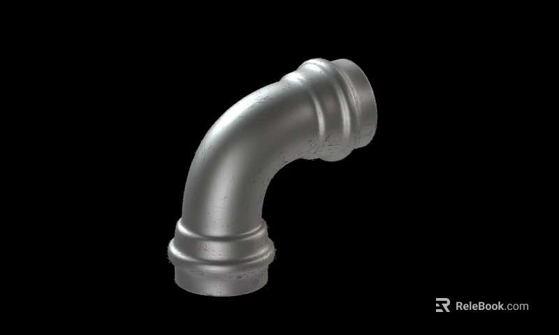 Stainless Steel Metal Pipe Elbow Fitting with Silver Finish for Plumbing Connection 3d model 