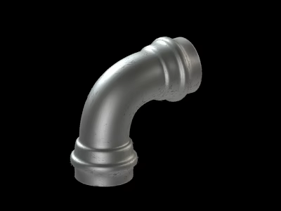 Stainless Steel Metal Pipe Elbow Fitting with Silver Finish for Plumbing Connection 3d model