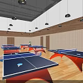 Indoor Sports Fitness Space With Multiple Table Tennis Tables And Modern Design