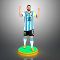 Man in Argentina Blue White Striped Jersey Number 10 Celebration Pose Standing on Green Base