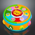 Colorful Kids Musical Toy Drum With Lion Design And Interactive Buttons