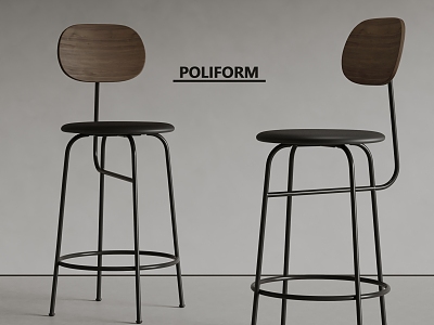 poliform modern bar chair 3d model