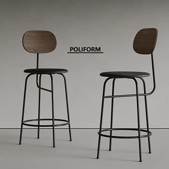 poliform modern bar chair 3d model