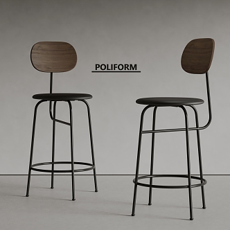 poliform modern bar chair 3d model