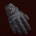 Leather Glove With Metal Badge Stitched Details And Spiked Finger Design