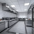 Commercial Kitchen With Stainless Steel Workstations Refrigeration Units Food Storage And Ventilation System