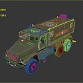Olive Green Heavy Duty Military Tactical Truck With Six Wheel Drive And Roof Gear