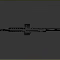 Military Style Modern Tactical Black Rifle With Scope Magazine Barrel And Grip Design