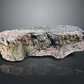 Moss Covered Garden Landscape With Natural Rock Formation Layered Texture And Miniature Design