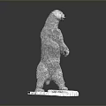 Standing Polar Bear Statue With Snow Covered Base And Detailed Fur Texture