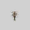 Minimalist Modern Black Vase With Dried Branches And Pink Small Flowers Decor