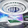 Intelligent Port Exhibition Space With Digital Displays And Information Charts