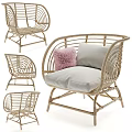 Modern Rattan Outdoor Chair Design With Soft Pillow and Comfortable Cushion