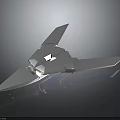 Futuristic Character's Silver Geometric Aircraft With Triangular Wings And Smooth Reflective Surface