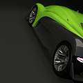 Green Futuristic Convertible Concept Car With Sleek Aerodynamic Body And Stylish Wheels