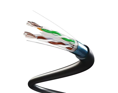 Multicore Black Cable with Exposed Multicolored Insulated Wires 3d model