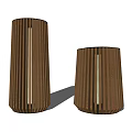 Modern Stylish Wooden Outdoor Lights With Striped Design And Illuminated Glow
