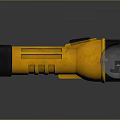 Industrial Drill Bit with Yellow and Black Cylindrical Design Toothed End and Grooved Body