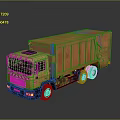 Miniature Orange Garbage Truck Model With Shiny Body And Black Wheels